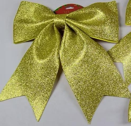 Lazo navideño color champaña F6025-1 de 35 x 38 cm