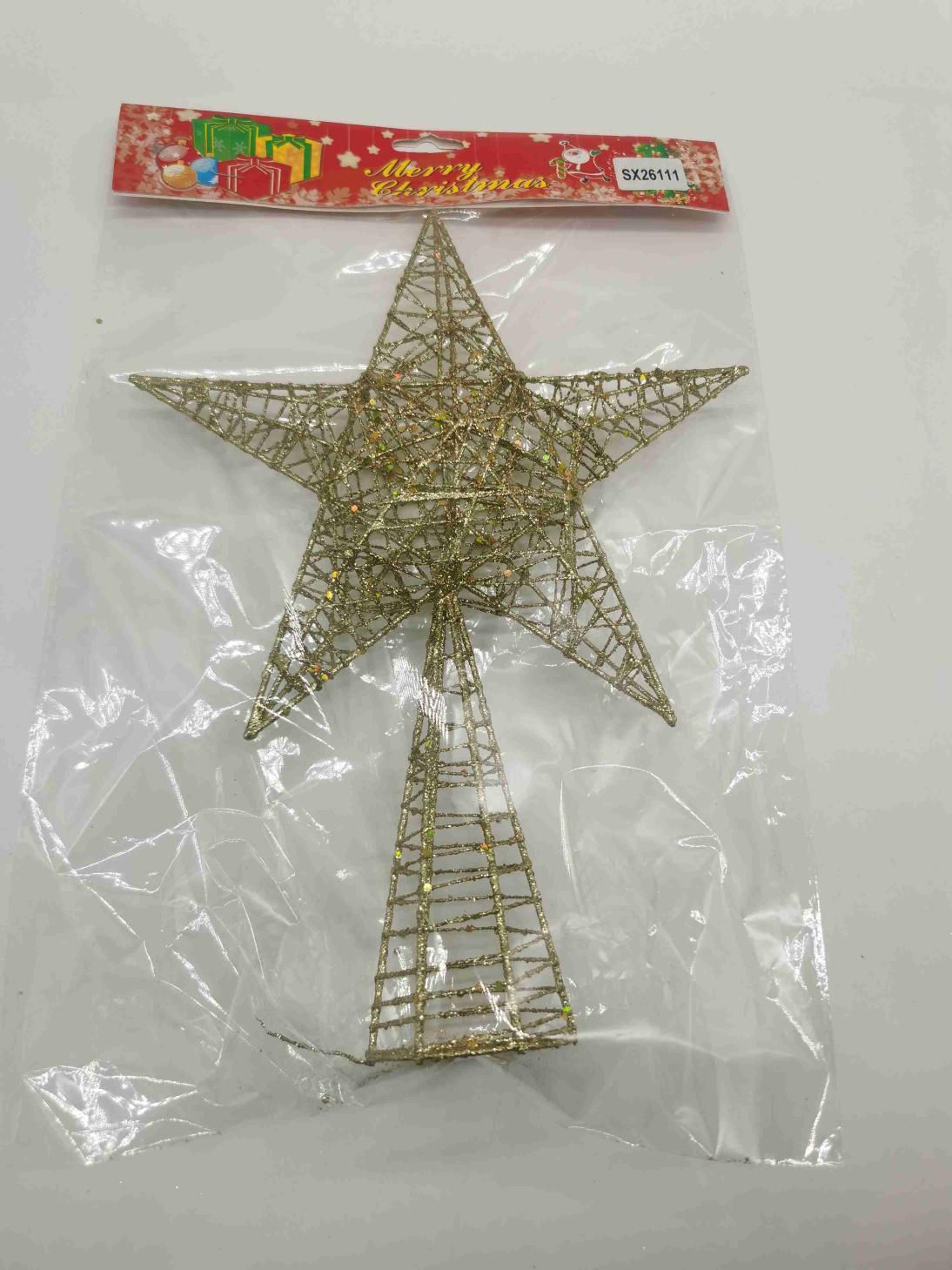 Estrella de metal para punta del árbol SX26111, 23 x 31 cm