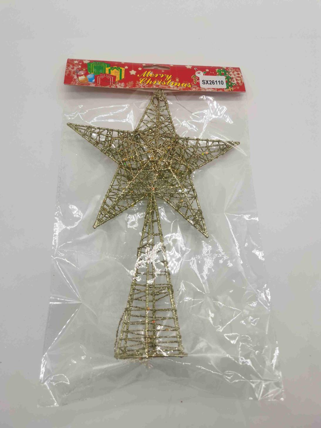 Estrella de metal para punta del árbol SX26110, 18 x 28 cm