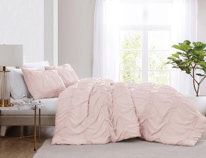 Set de plumón rosado de 200 x 200 cm, 3 piezas