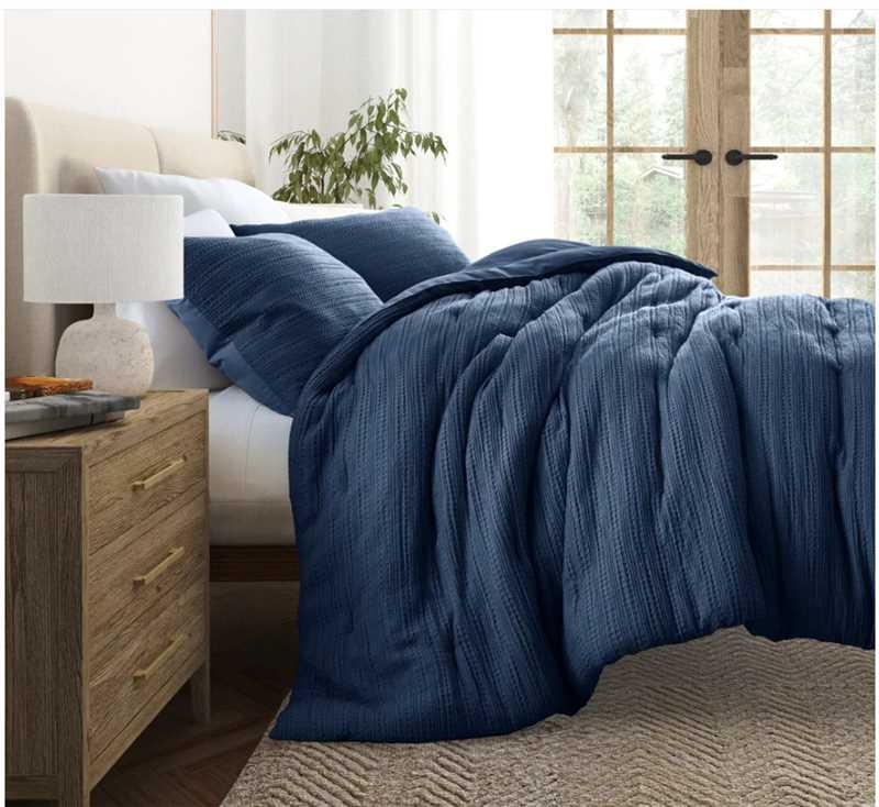 Set de plumón azul marino de 230 x 220 cm, 3 piezas