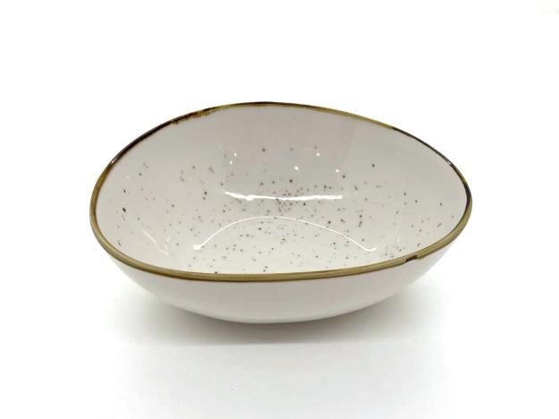 Bowl de porcelana con diseño moteado de 14 x 11,4 x 6,3 cm