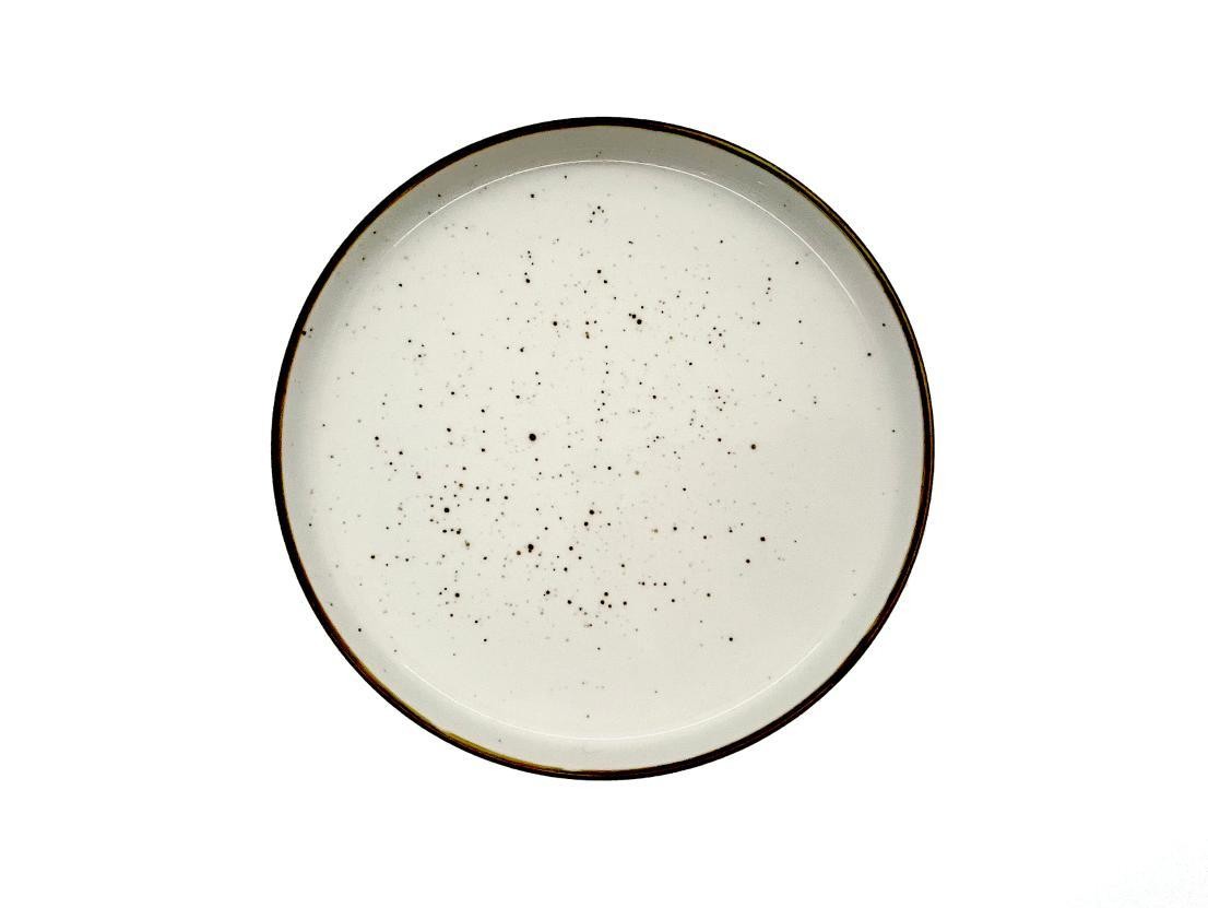 Plato de postre de porcelana con diseño moteado de 20 x 20 x 2 cm