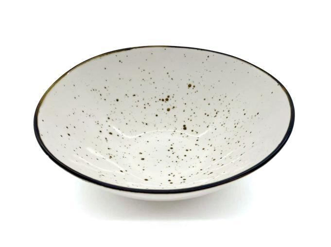 Ensaladera de porcelana con diseño moteado de 22 x 22 x 7 cm
