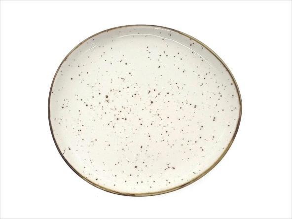 Plato de postre de porcelana con diseño moteado de 18 x 16,5 x 2,5 cm