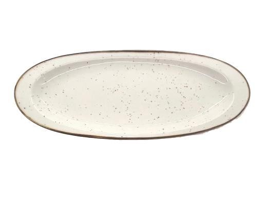 Fuente de servir de porcelana con diseño moteado de 36,5 x 14,5 x 2,5 cm