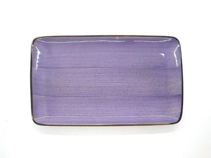 Fuente rectangular de porcelana morada de 31 x 19 x 2 cm