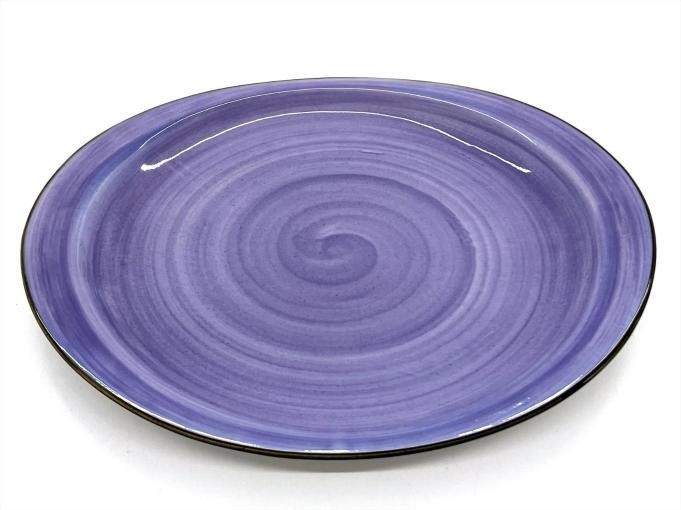 Plato de fondo de porcelana morada de 27 x 24 x 1,5 cm