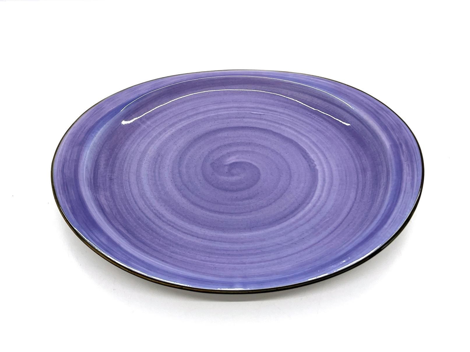 Plato de postre de porcelana con diseño morado de 19,2 x 16,6 x 1,2 cm