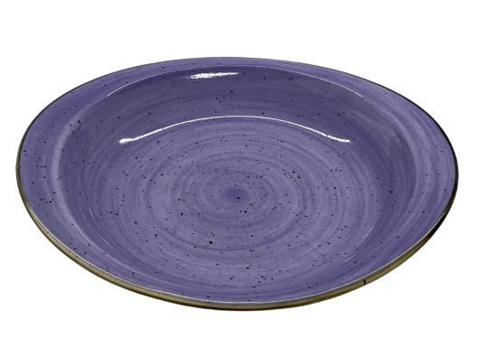 Plato hondo de porcelana con diseño morado de 26 x 19 x 3,5 cm