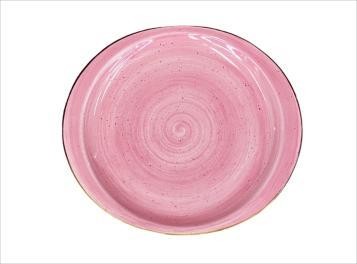 Plato de postre de porcelana con diseño rosado de 19,2 x 16,6 x 1,2 cm