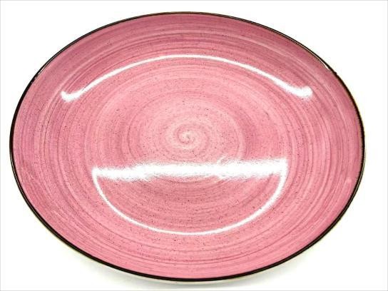 Fuente de servir de porcelana con diseño rosado de 31 x 31 x 4 cm