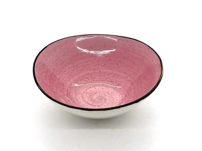 Bowl de porcelana con diseño rosado de 13,5 x 13,5 x 5 cm