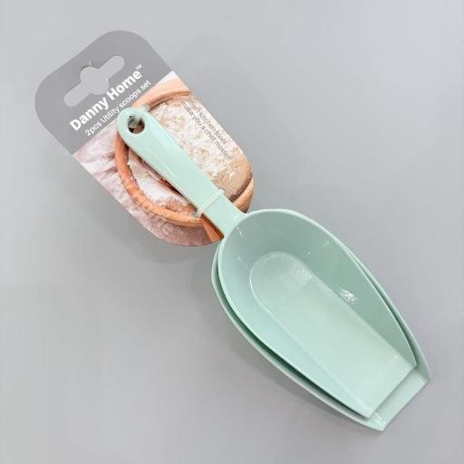 Set de 2 palas dosificadoras de aluminio de 15,5 y 17,5 cm