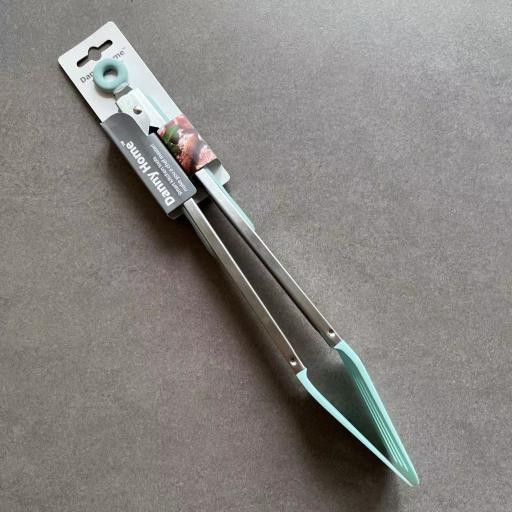 Pinza plana de cocina de acero inoxidable y nylon, 34 cm