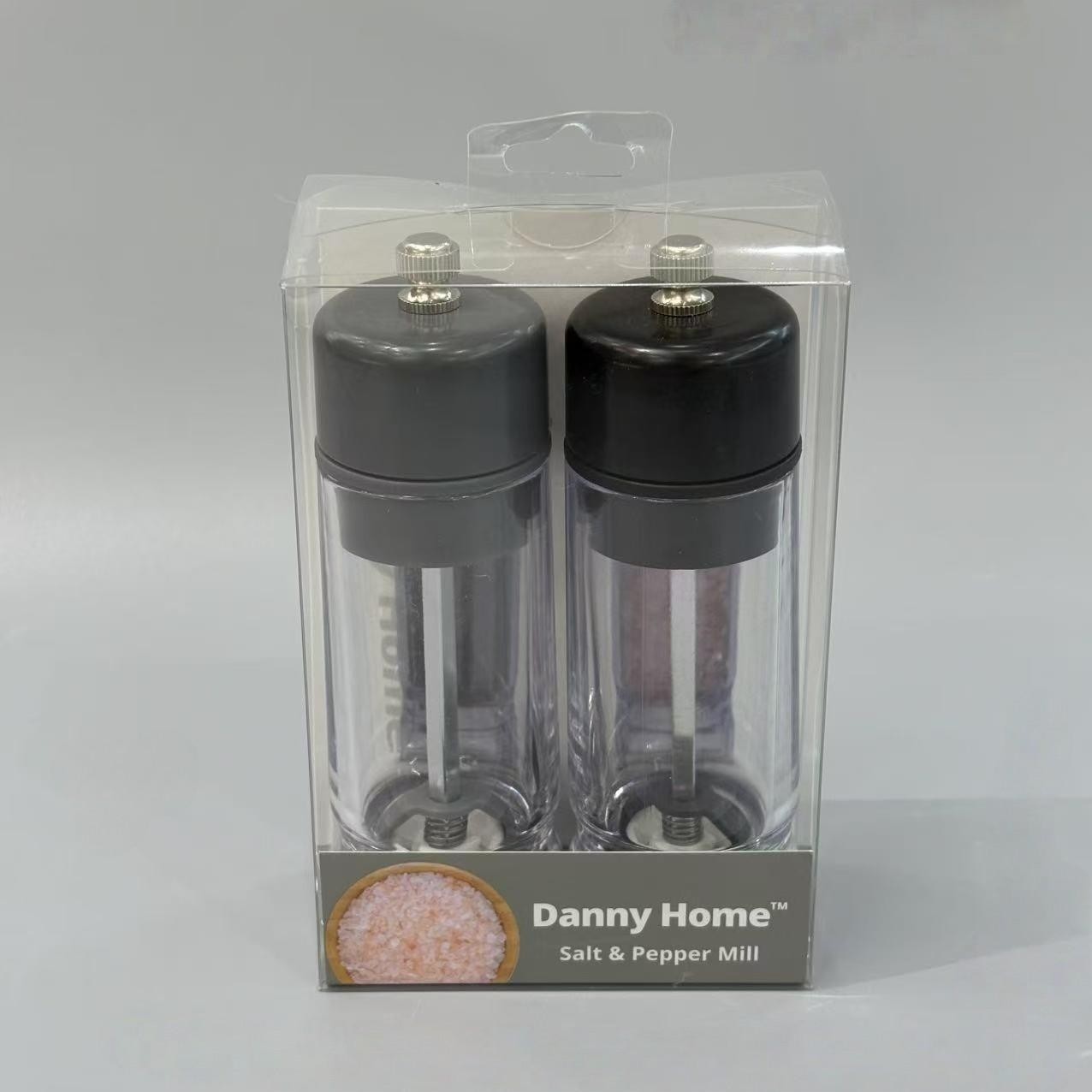 Set de 2 molinillos para sal y pimienta de acero y plástico
