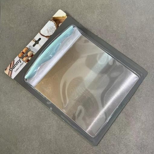 Paleta para trasladar tortas de acero y TPR de 24,5 x 20 cm