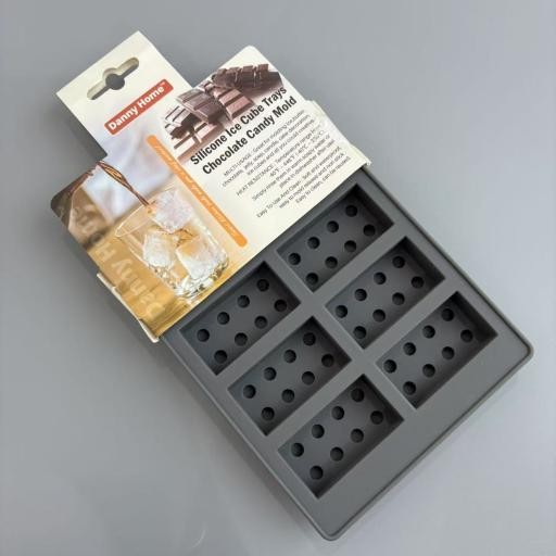 Molde de silicona para chocolate con diseño de bloques, 19 x 15 cm
