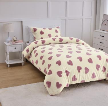 Set de funda de plumón con corazones rosados de 200 x 200 cm, 3 piezas