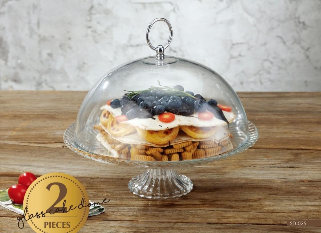 Tortera con pie con tapa de 2 piezas de 31 x 21,5 cm