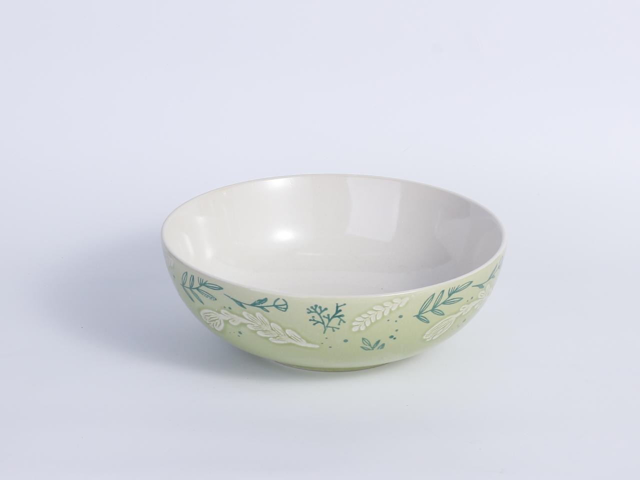 Bowl de porcelana con hojas decorativas de 12 x 5 cm