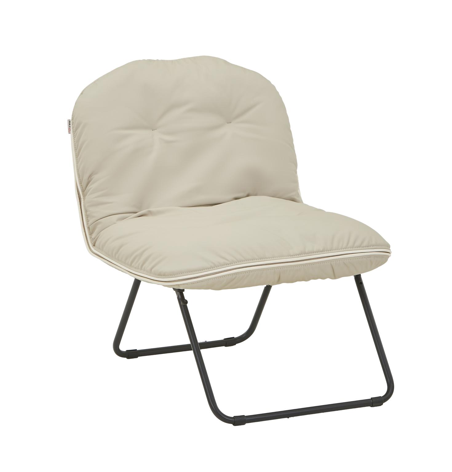 Silla plegable beige de 58 x 70 x 69,5 cm