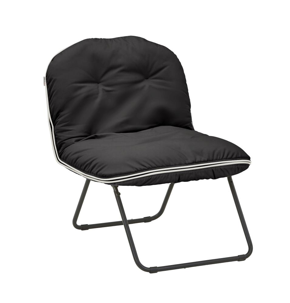 Silla plegable negra de 58 x 70 x 69,5 cm