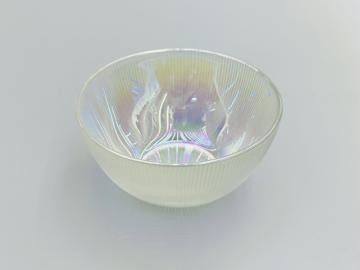 Bowl hondo de vidrio con acabado tornasol de 15 x 7,5 cm